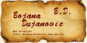 Bojana Dujanović vizit kartica